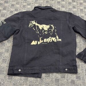 black denim button-up jacketofficial band merchandise At the Drive-In.